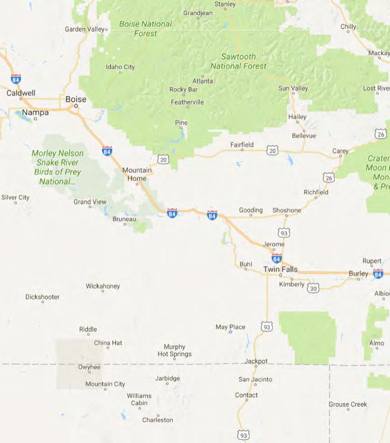 Regional Map Twin Falls, ID (15 miles) Mountain Home, ID (73