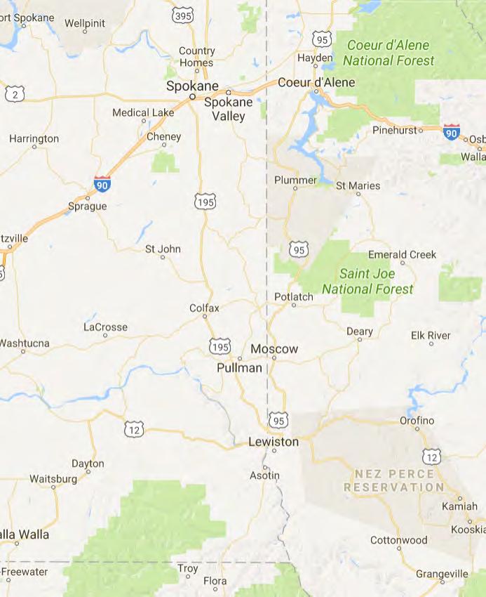 Regional Map Moscow, ID (9 miles) Lewiston, ID (32 miles) Spokane, WA (75