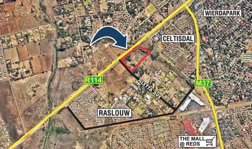 LOT 16 3.2 ha Development Land Web Ref: 108021 317 Aletta Avenue, Raslouw, Centurion Potential Residential development land Stand size: 3.