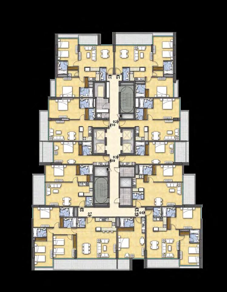 TYPICAL FLOOR LEVELS 8, 10 & 11 TYPICAL FLOOR LEVELS 9 & 12 All pictures, plans, layouts, information, data and details included in this brochure