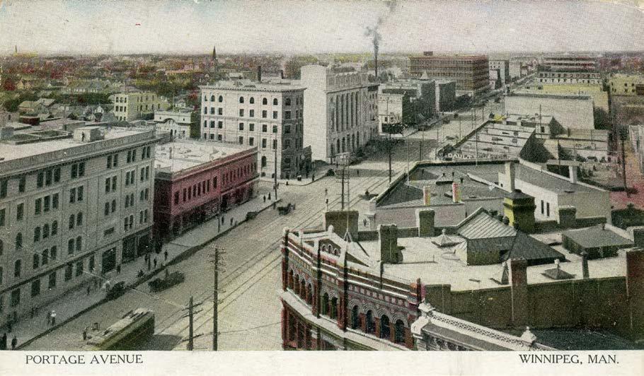 Plate 22 Undated colour postcard showing Portage Avenue.