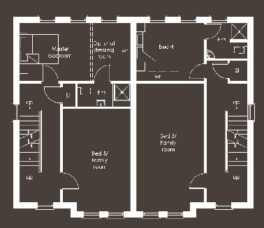 a master bedroom with en-suite shower room and high level storage. 154 sq m 1,659 sq ft - OPTION 1 Lounge 5.2m x 3.4m 17 1 x 11 4 max Kitchen/ Dining 4.3m x 3.4m 14 1 x 11 4 Utility 3.0m x 2.