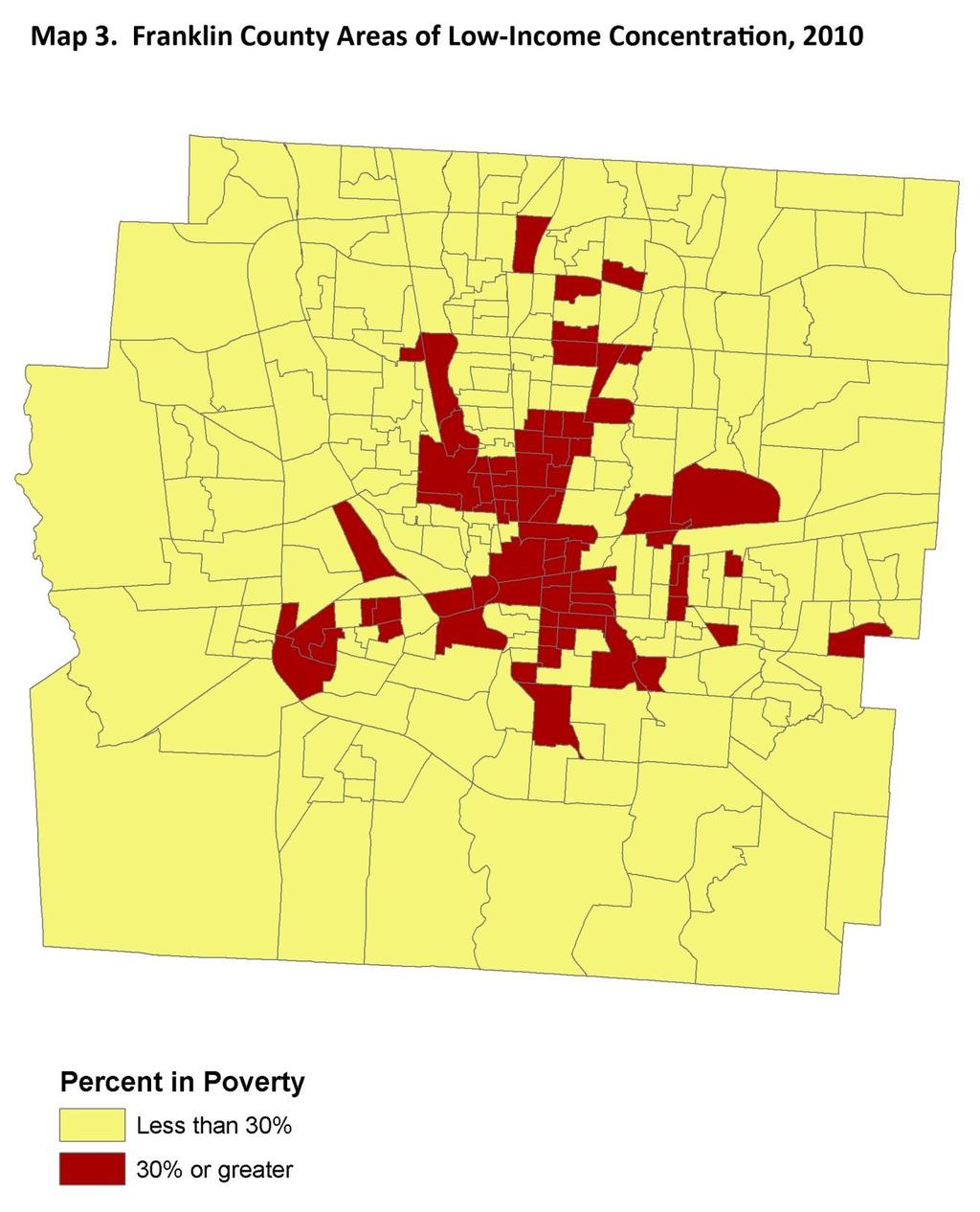 2.5 Areas of Low-Income and Racial Concentration The Columbus Planning Division has divided the city into 27 planning areas, and Columbus City Council has adopted a total of 54 area and neighborhood