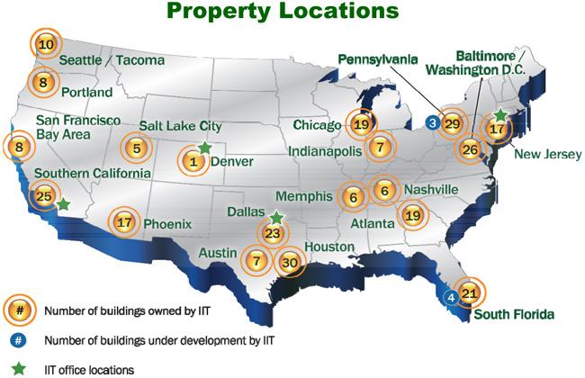 Overview IIT is a leading, national industrial real estate investment trust that selectively acquires, develops, and operates high-quality distribution warehouses located in key U.S.
