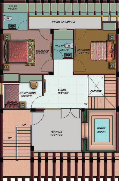 Block E, Unit No. 1 & 26 2nd Floor Plan - 2122 sq. ft. + 178 sq.