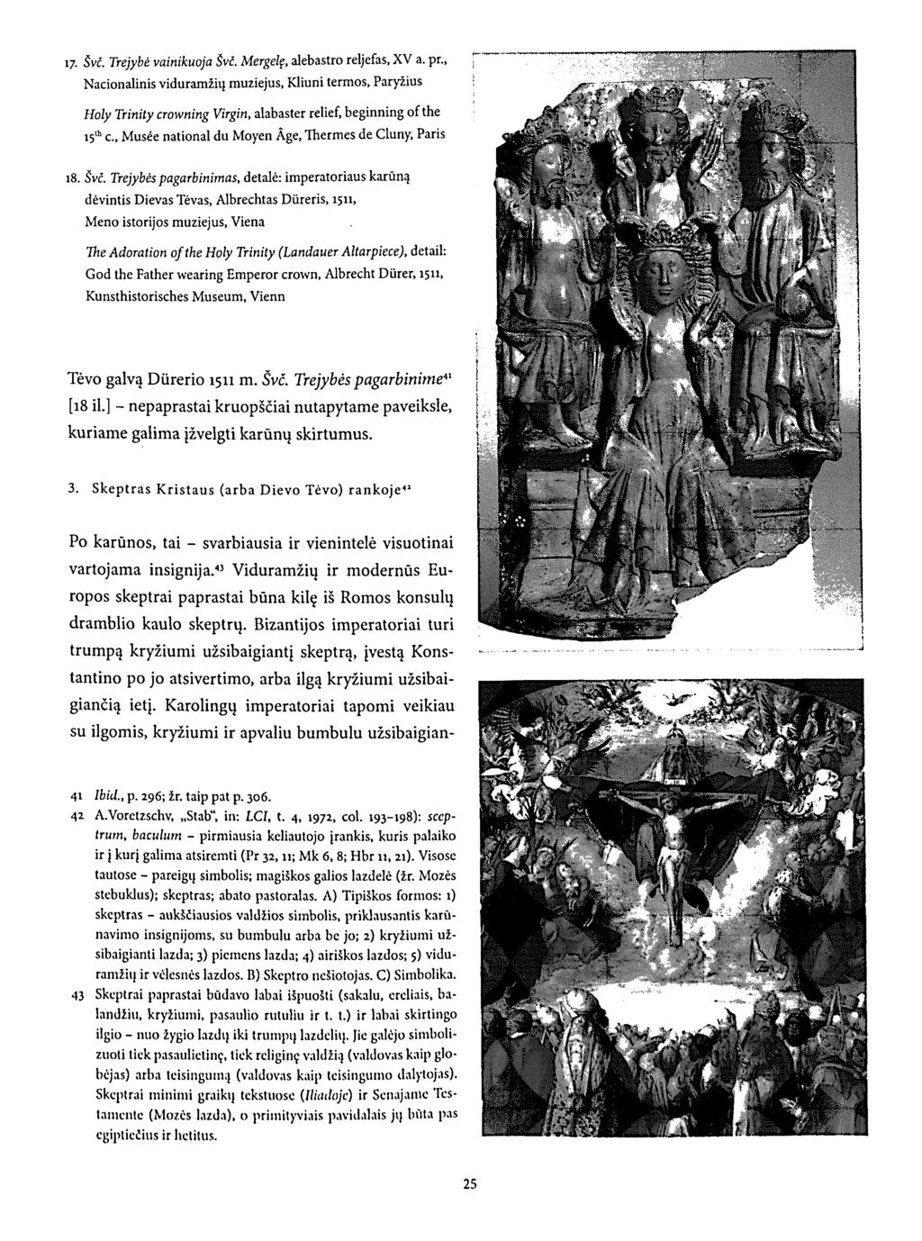 17- Švč. Trejybė vainikuoja Švč. Mergelę, alebastro reljefas, XV a. pr.