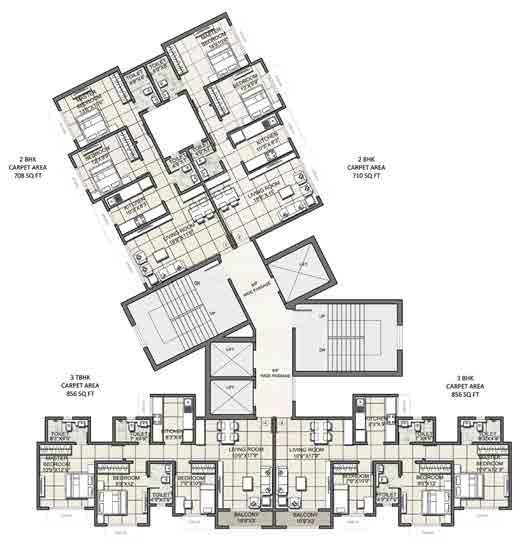 5, 2 & 3 BHK APARTMENTS 708 SQ FT 710 SQ FT WING - A 429 SQ FT WING - A 3 BHK 856 SQ FT 3 BHK 856 SQ FT WING