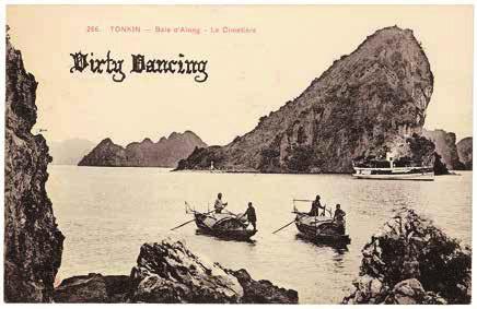 Ha Long Bay with writing by