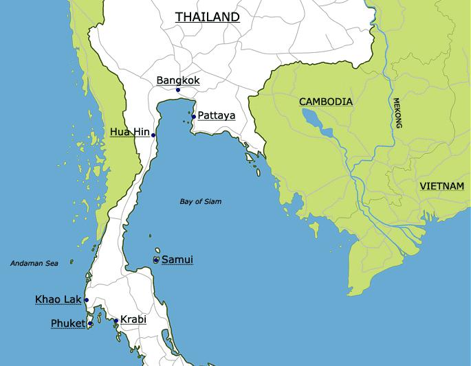 Location Map The popular island of Koh Samui on the Gulf of