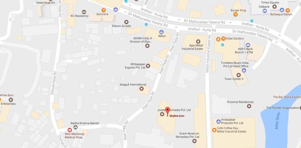 Rout Map: Venue of the Meeting Skyline Icon, Andheri Kurla
