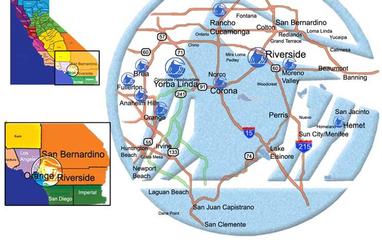 SERVICE AREA OF JEFF BARR TEAM: SOUTHERN CALIFORNIA Riverside and San Bernardino Counties Prudential Logo on little maps show: Southern California greater Los Angeles area The Jeff Barr Reo Team