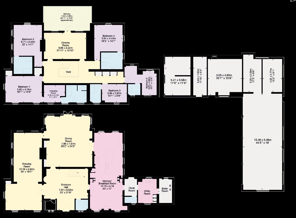Reception Approximate Gross Internal Floor Area Main House: 499 sq.m (5,370 sq.ft) Barn: 209 sq.m (2,258 sq.