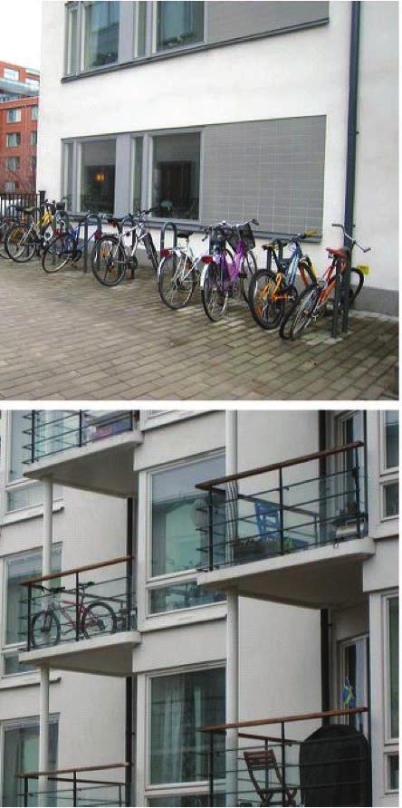 ! - Outdoor bicycle parking shall be visible from windows and