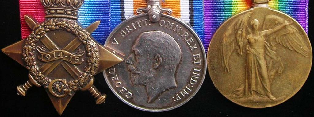 (source: Andrew Monkhouse war medal collection) Original trio of WW1 medals,