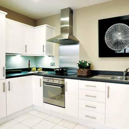 The kitchens also have integrated energy saving appliances fitted as standard including: Indesit stainless steel finish electric oven and extractor hood Ceramic induction hob Indesit dishwasher