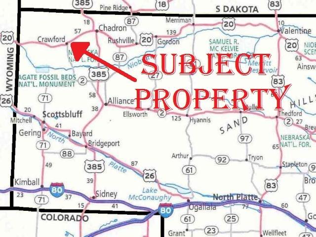 Crawford, Nebraska Note: The Seller is making known to all potential purchasers that there may be variations between the deeded property lines and the location of the existing fence boundary lines on