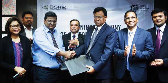 Signing Ceremony with BSRM Building technology and ideas ltd and BSRM, a leading steel manufacturing company in Bangladesh, signed a MoU for joint promotional activities on 4th February, 2018 at