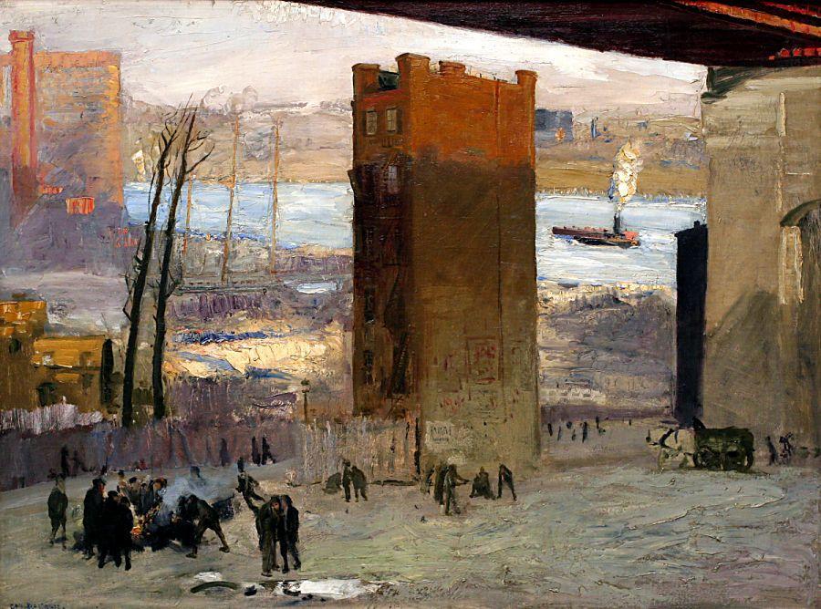 Lone Tenement by George Bellows 1909 urban dislocation and a poignant allegory of time's passage.
