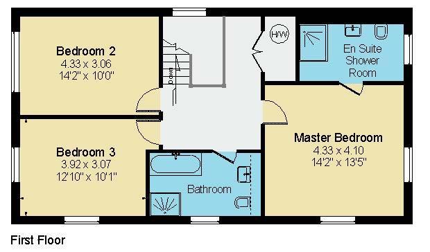 double bedrooms and 2 bathrooms.