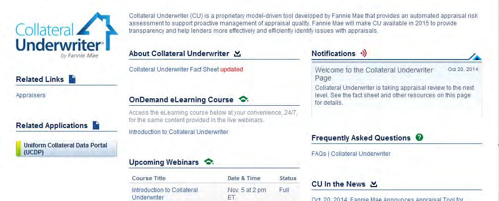 Resources on Fannie Mae Business Portal Be sure to bookmark the CU & UCDP web pages!