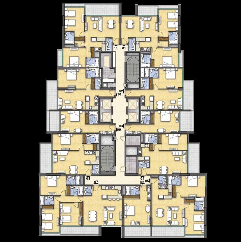 TYPICAL FLOOR PLAN PODIUM LEVEL 4 TYPICAL FLOOR PLAN LEVELS 5, 7, 13 & 14 All pictures, plans, layouts, information, data and details included in