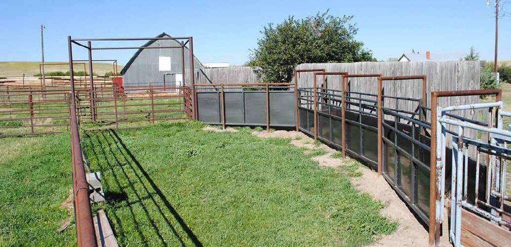 loafing shed made with pole frame construction, metal siding and roof. A set of pipe corrals made of 1,538 linear feet of pipe.