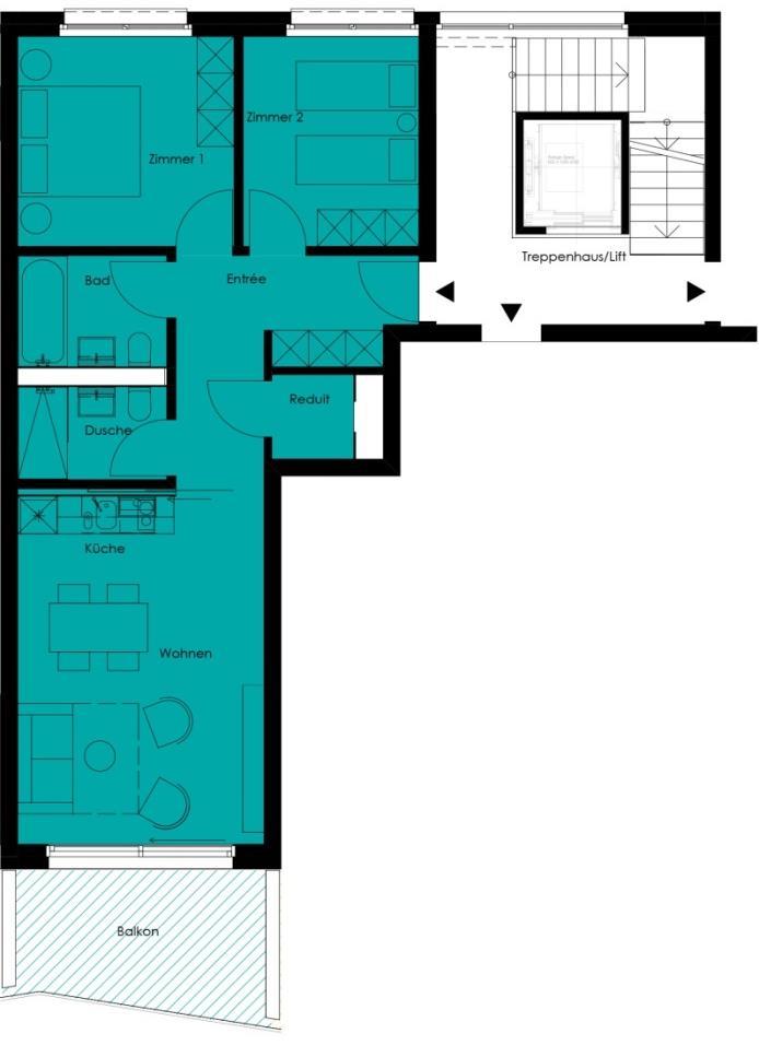 3.5-room apartment (Classic) Facts 3.5-room apartment CHF 790 000 to CHF 830'000 depending on floor and location Living area Approx.