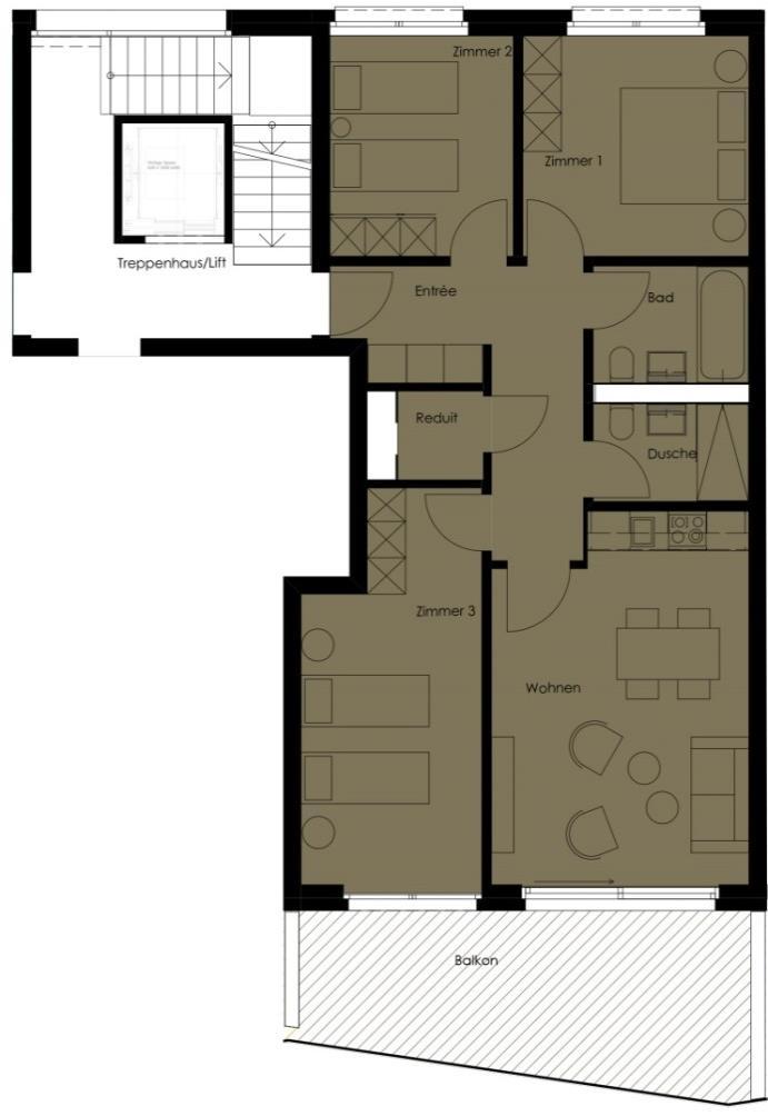 4.5-room apartment Facts 4.5-room apartment CHF 960 000 to CHF 990'000 depending on location Living area Approx.