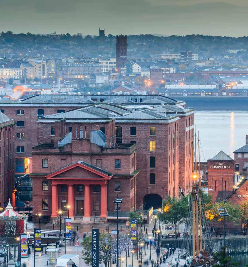 It is home to Tate Liverpool, the Merseyside Maritime Museum and has an abundance of bars and restaurants plus a variety of lively speciality shops.