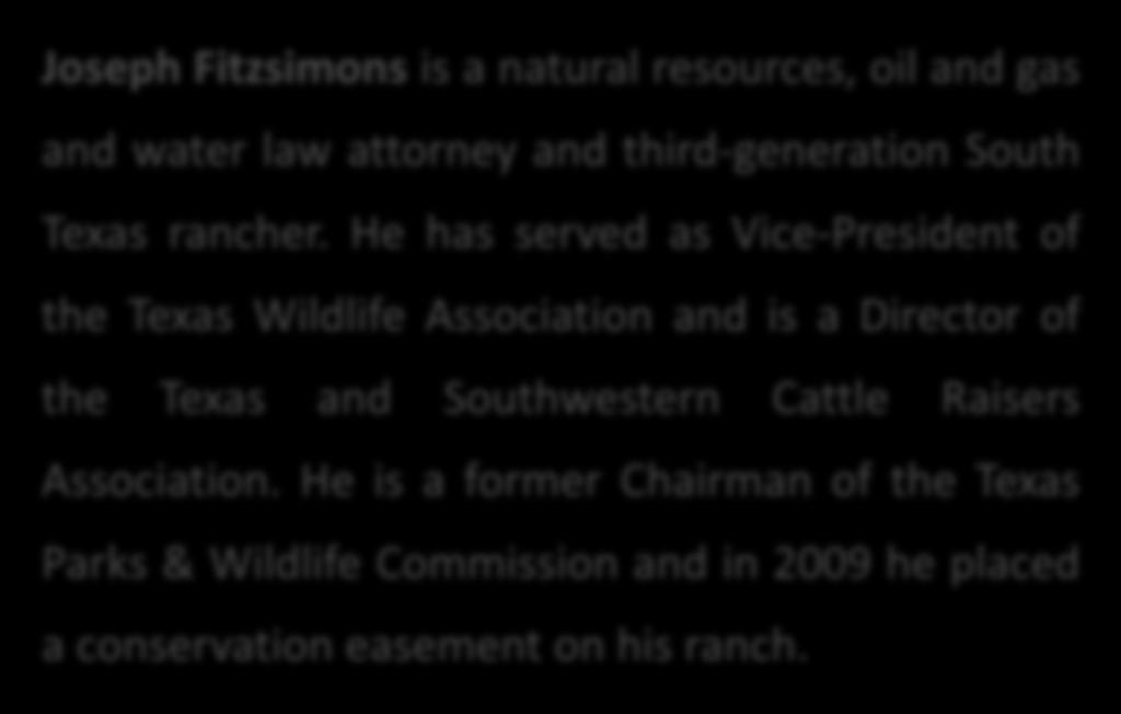 Joseph Fitzsimons is a natural resources, oil and gas and water