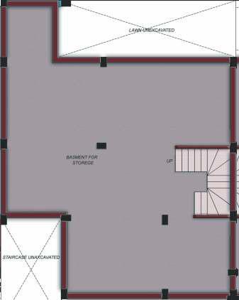 Kitchen + 2 Toilets + 2 Balconies Ground Floor Plan - 1440 sq. ft.