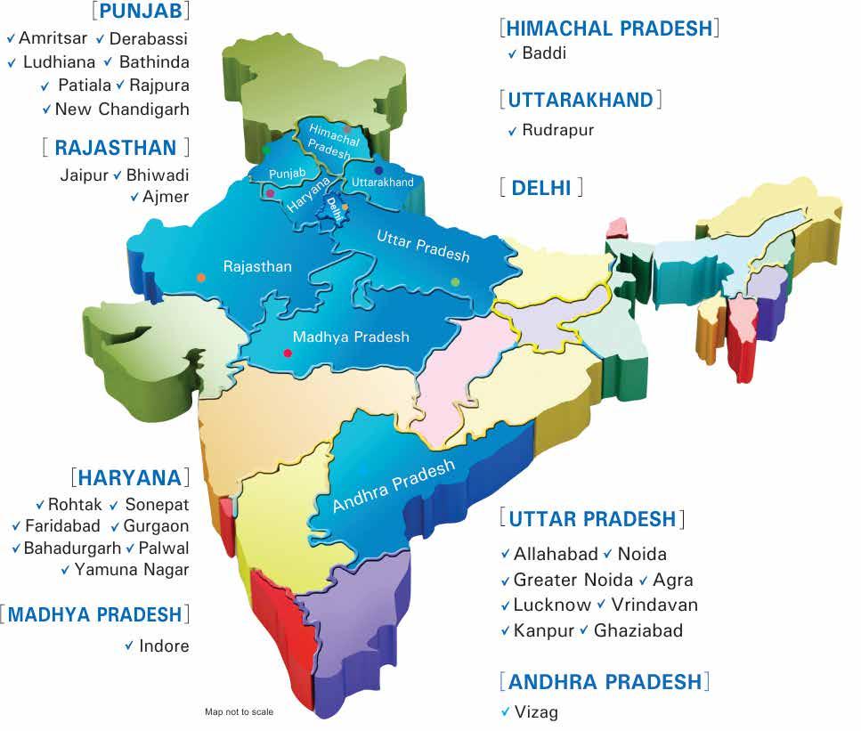 Spread of Trust Presence : 9 States across 30 Cities Area delivered in Real Estate : 55.9 mn sq ft (approx.) Area Delivered as Third Party Contractor : 31.