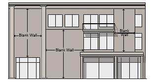 .8 RULES FOR ALL BUILDING TYPES 5. Windows cannot be made opaque by window treatments (except operable sunscreen devices within the conditioned space). H. Blank Wall Area 1.