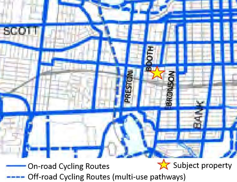 7 Figure 5: Excerpt from Schedule C: Primary Urban Cycling Network from the City of Ottawa s Official Plan 2.