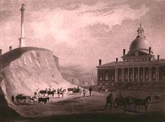 Changing the Face of Boston: More than Just Building up Architecture Primary Source: Cutting Down Beacon Hill- Lithograph by JH Bufford,, 1858, after a first hand drawing by JR Smith, 1811 Under