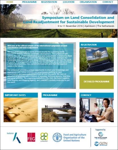 November 2016 Land Consolidation Symposium March 2017 Land and Poverty