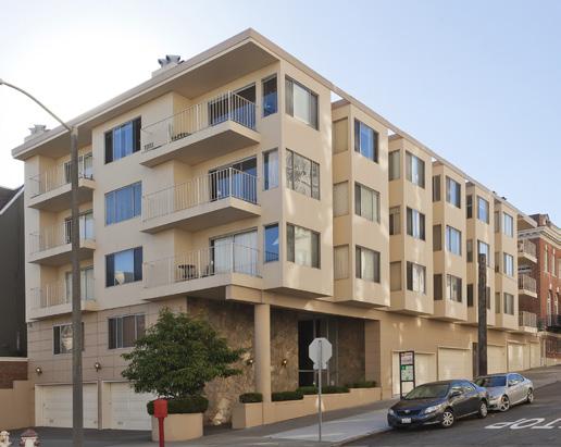 Some of the units in this fantastic Pacific Heights corner building have balconies, some have fireplaces, and some of the units have water views. There is a roof deck with elevator access.