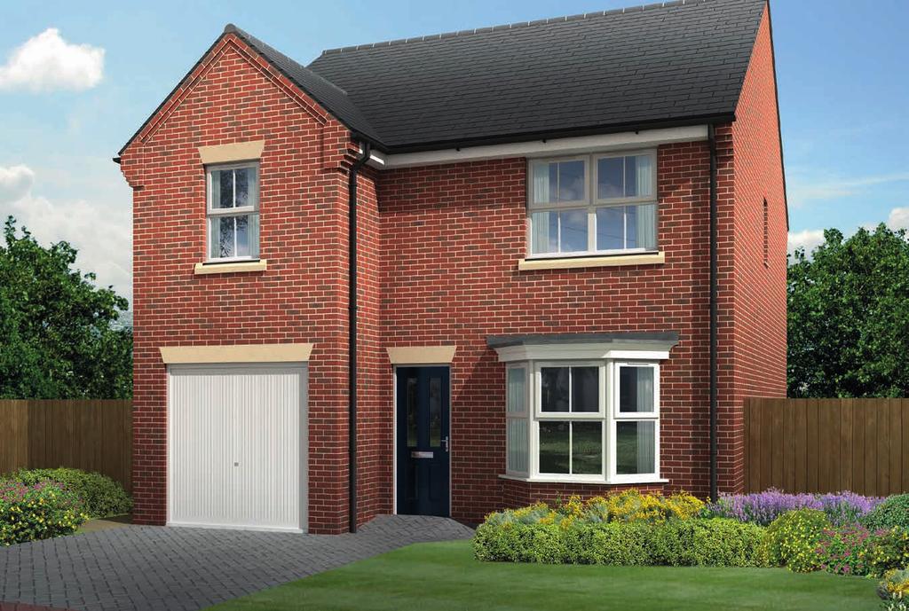 The Hertford W/C Window in Plot 44 Only. Garage Hall Landing Bedroom 4 A four bedroomed detached house with single integral garage.