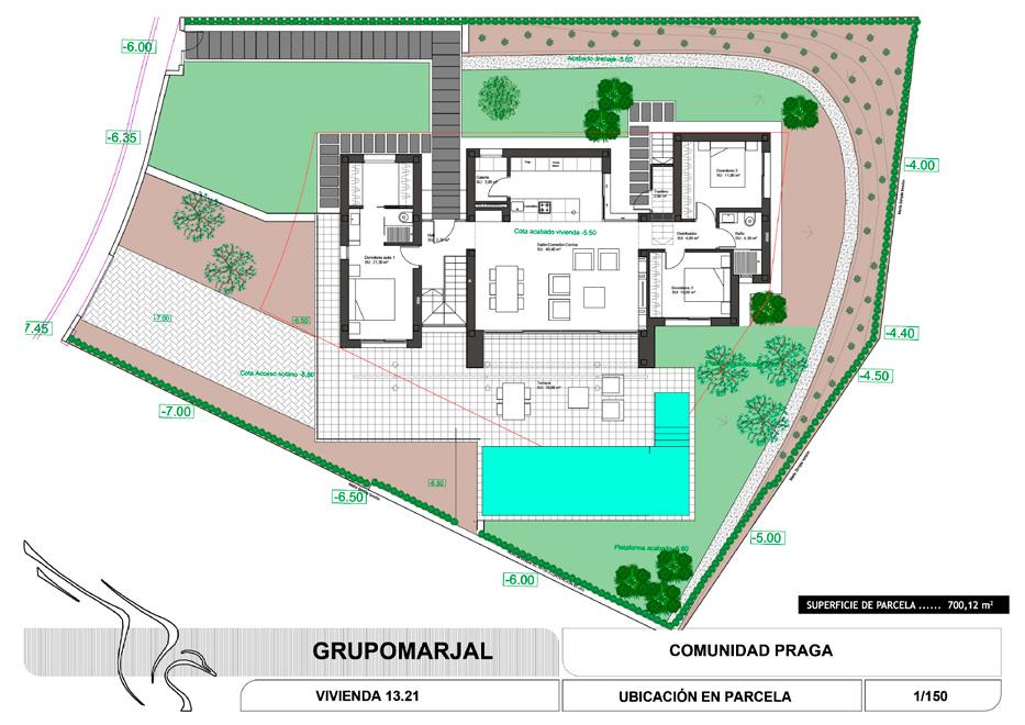 PLOT PLAN Praga 21 Plot area 700m 2 14 This plan is for illustration purposes only and may be modified for technical reasons and