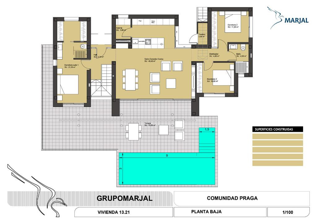 GROUND FLOOR Praga 21 This plan is for illustration purposes only and may be modified for technical reasons and by order