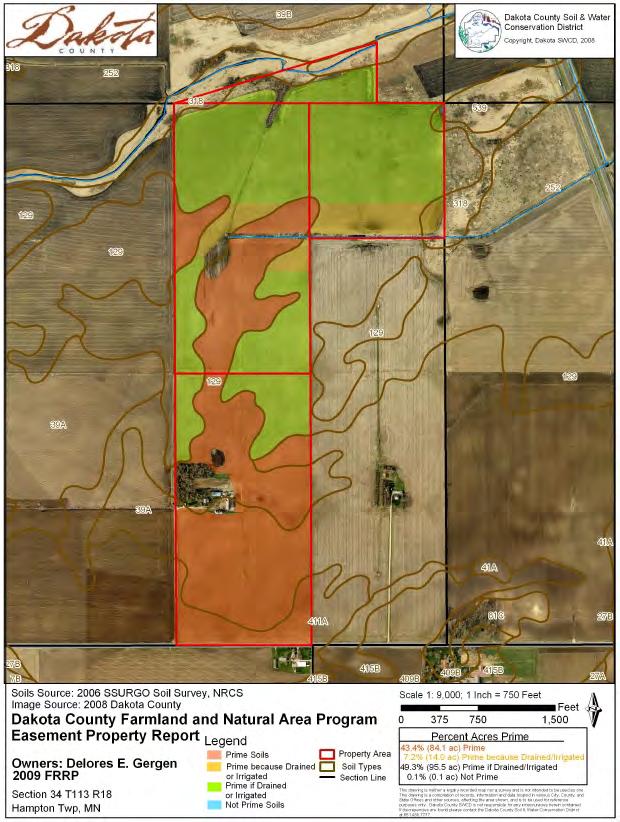 Scoring Assessments Farmland Area Easements Initial Prime Soils Map If below 80% Prime Soils: Check