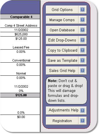 1.5.1 39 Sales Analysis Grid The Main Menu The Main Menu is located at the top-right corner of the Analysis Grid. The function of each button is explained below.