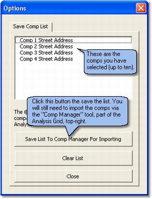 55 Click the Save List To Comp Manager For Importing. You may now exit the database.