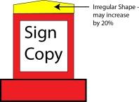 up to the number of regular geometric shapes as provided for the maximum number of attached signs per facade in Sec.