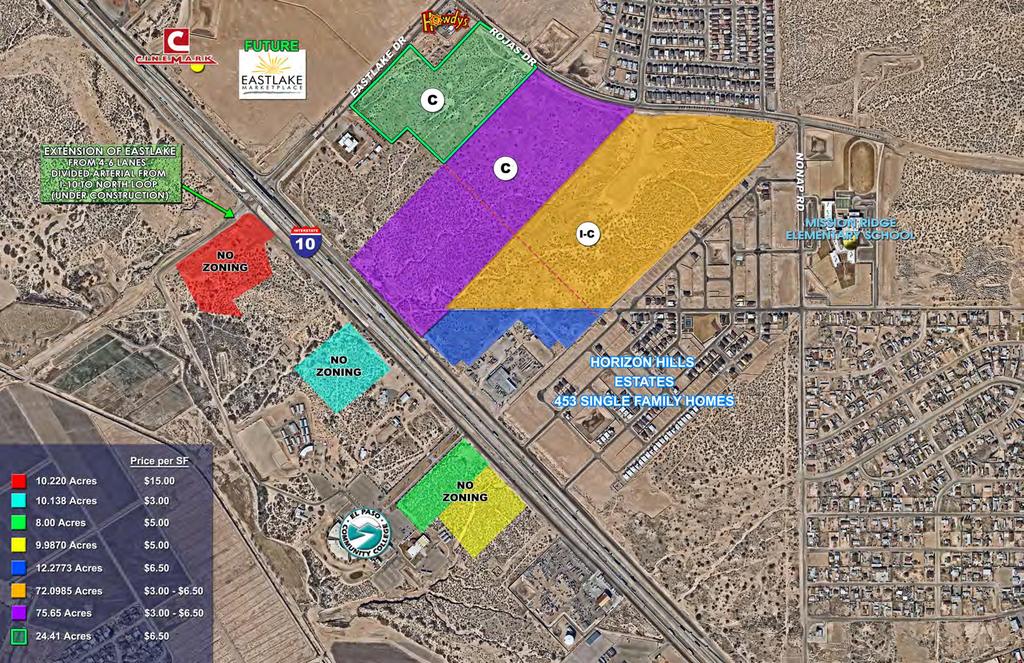 EAST EL PASO, TX (EASTLAKE AREA) 250,000 SF Retail Power Center Close proximity to US/Mexico Border Eastlake being extended south