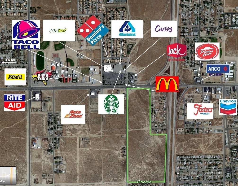 Trade Area 48.32 +/- Acres - Undeveloped Land - Rosamond, CA Traffic Count Cross Average Collection Miles Collection Street Street Daily Volume Year To Subject W. Rosamond Blvd.