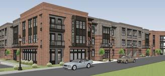 include a 46,000 SF grocer and/or 400 apartments, 24 town homes, 10,000 SF of commercial space, and open park space directly