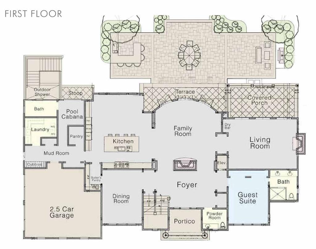 FIRST LEVEL Paneled Entry Hall (25 x 13 ) Family Room with Limestone Fireplace Breakfast Room Formal Dining Room (19 x 17 ) Mud Room Laundry Room with: Double Stacked Washer/Dryer Living Room with: