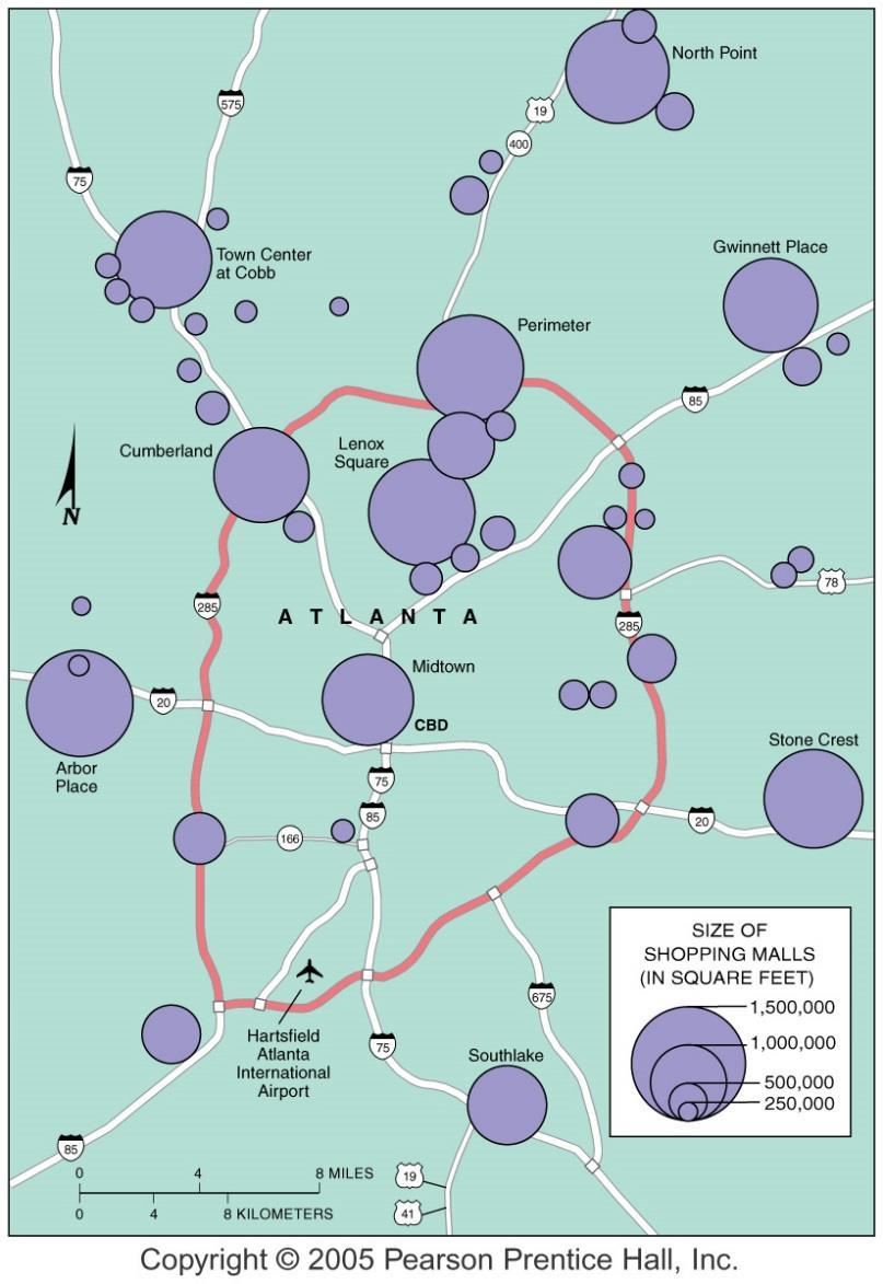 Retail Centers in Atlanta Most shopping malls in Atlanta and other cities are in the suburbs.