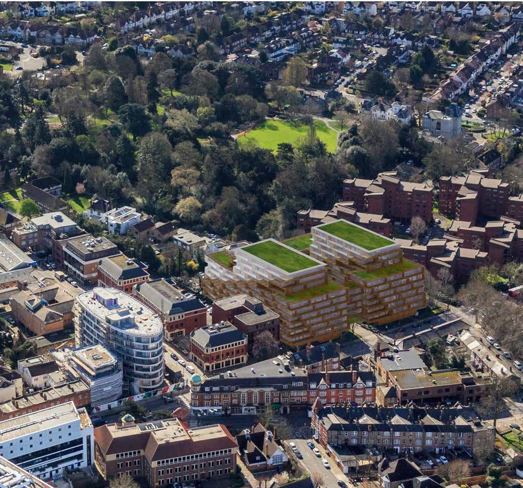 CGI of conceptual scheme DEVELOPMENT POTENTIAL - COMMERCIAL OFFICE SCHEME Following largely the same massing principles as the residential scheme, 21st Century Architects have prepared a conceptual